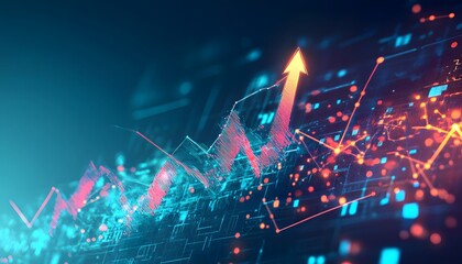 Abstract Digital Representation of Growth and Upward Trend