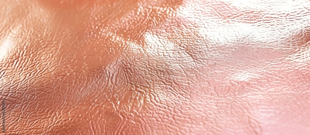 Poster background featuring the texture of rose gold leather. copy space image. place for adding text and d