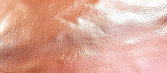 Fototapeta premium Background featuring the texture of rose gold leather. Copy space image. Place for adding text and design