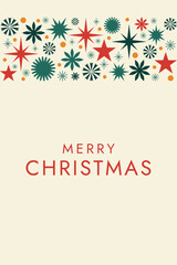 Modern holiday card design with abstract Christmas elements