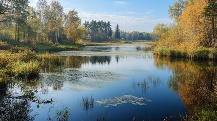 Fototapeta premium Saint Petersburg lake Sestroretsky Razliv