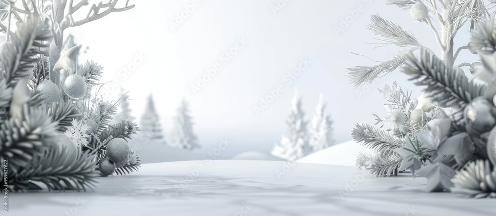 Poster white winter holiday background. copy space image. place for adding text and design