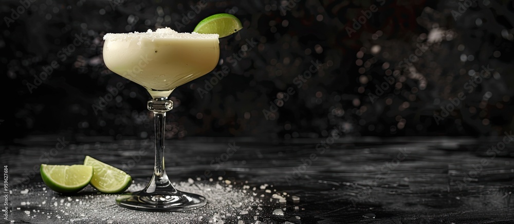 Aufkleber daiquiri cocktail featuring lime and crushed ice. copy space image. place for adding text and design