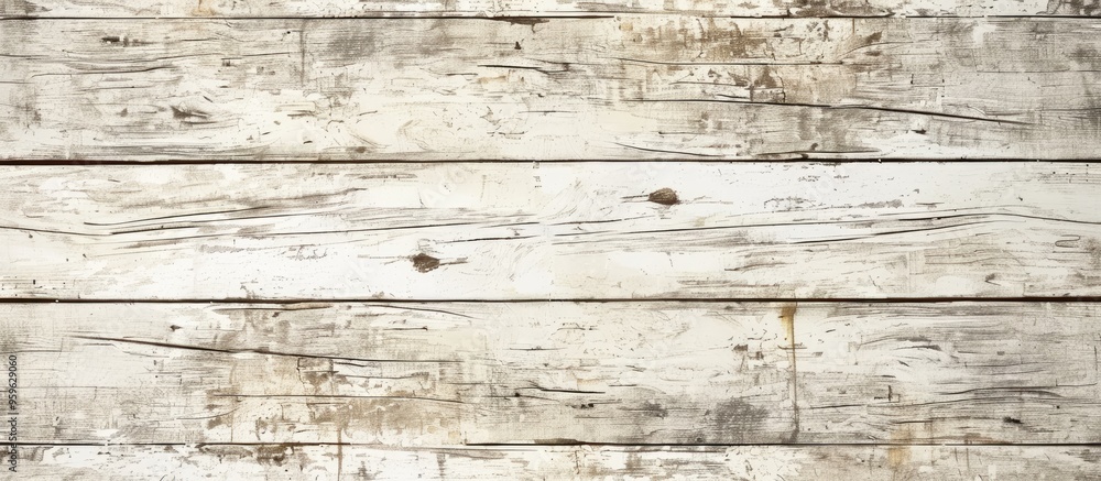 Poster wood plank texture background featuring aged scratched pale panels in a vintage style. copy space im