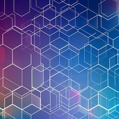 A grid of white line polygons with hexagons, squares, and triangles interlocking to form a modern abstract design, set against a gradient background. 8k UHD, suitable for high-quality printing 