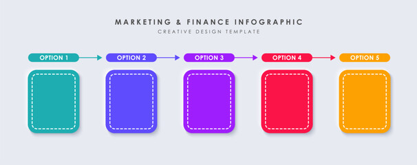Infographic design template. 5 options or steps. Trendy minimal vector design