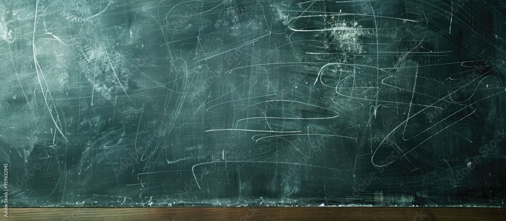 Poster chalk erased on a blackboard. copy space image. place for adding text and design