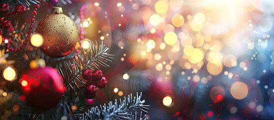 Christmas backdrop for text bokeh. Copy space image. Place for adding text and design