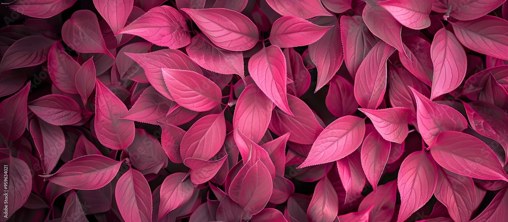 Poster pattern of pink leaves in the garden. copy space image. place for adding text and design