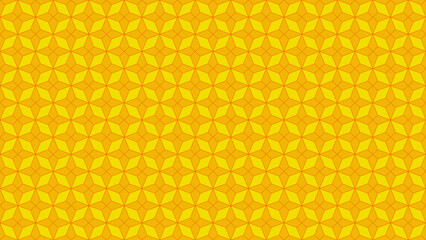 Repeating pattern of geometric shapes in yellow and orange tones, can be used as a background or a wallpaper.