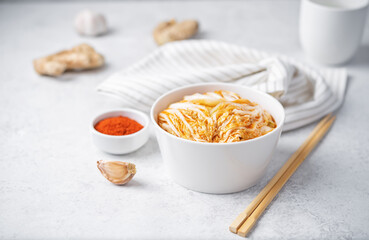 Kimchi cabbage in a bowl
