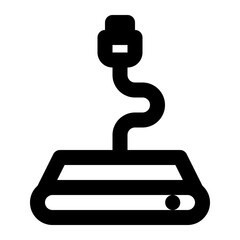 hard drive, external, hdd, hard disk, electronic outline icon