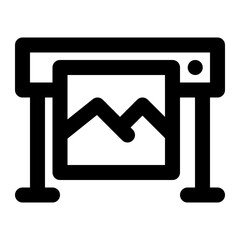 plotter, printer, digital printing, electronic outline icon