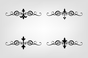 Classic Vintage Baroque Victorian Ornament Frames Separator Elements Classic Wedding Invitation