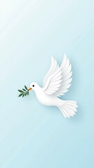 Obraz premium International Peace Day with Dove and Cloud Layers