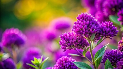Obraz premium Close-up of vibrant purple plant with blurred lights in background