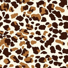 seamless pattern of brown and white cowhide spots