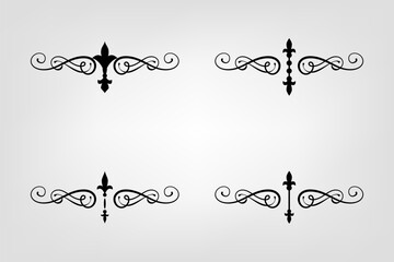 Classic Vintage Baroque Victorian Ornament Frames Separator Elements Classic Wedding Invitation