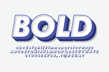 strong bold 3d alphabet style