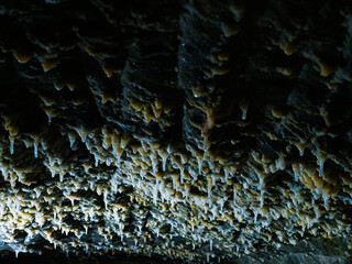 Salt mine stone wall texture mineral formations crystals stalactites