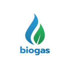 Biogas logo. Oil and gas logo design. Industrial or factory design template.