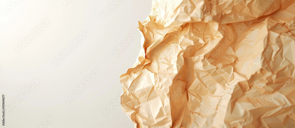 Poster crumpled paper surface brown crumpled paper texture for use as a background isolated crumpled paper 