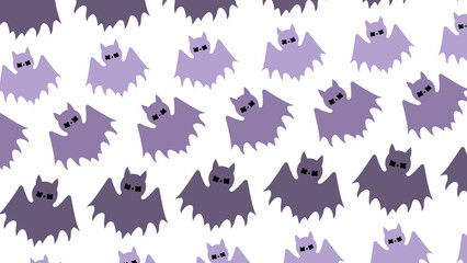ハロウィンのバサバサコウモリパターン☆PNG