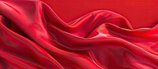 Obraz premium Red fabric texture for patterns and backgrounds Abstract red. Copy space image. Place for adding text and design