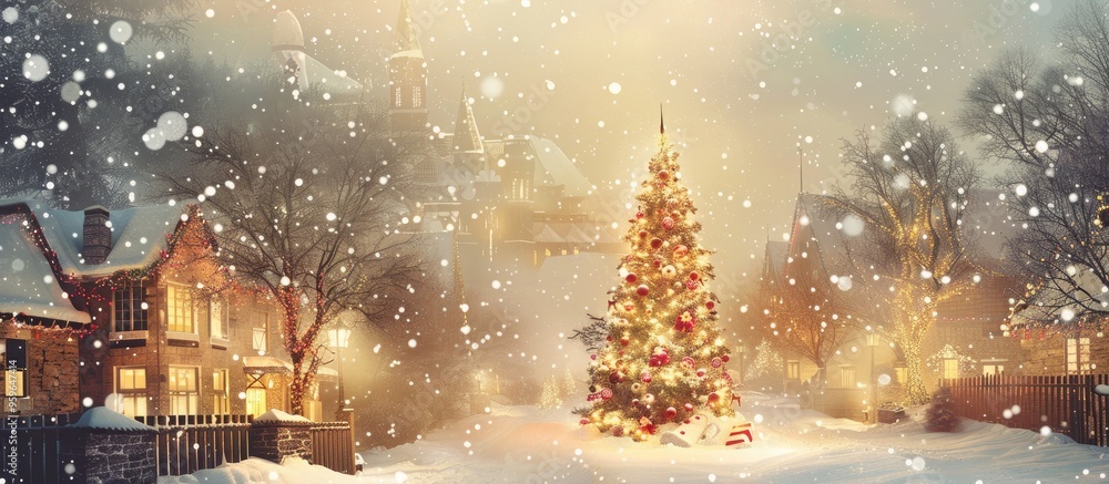 Poster retro christmas card. copy space image. place for adding text and design