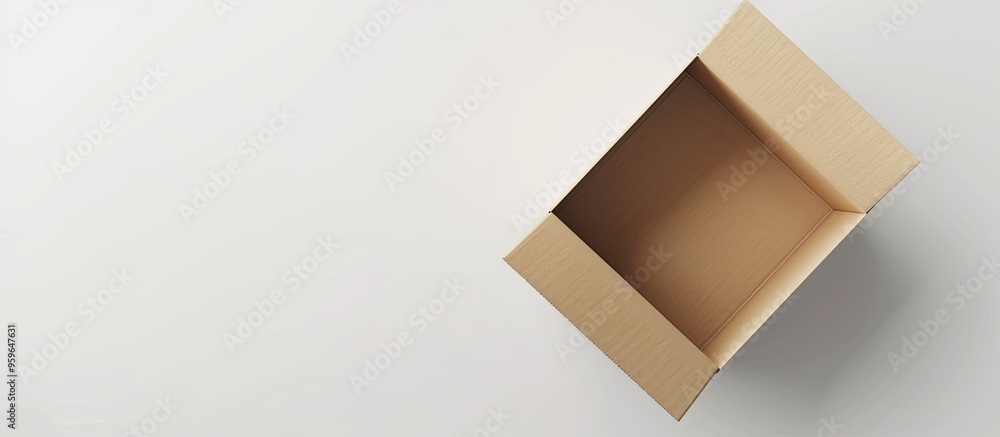 Poster opened box on a white background. copy space image. place for adding text and design