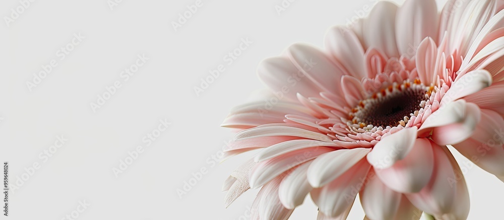 Poster macro shot of a gerber daisy. copy space image. place for adding text and design