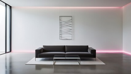 Luxurious Modern House Interior Design with Neon Light Accents for a Bold and Stylish Look