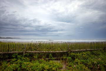 Cloudy skies over Higgins beach Maine