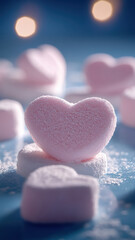 Obraz premium Rainbow-colored marshmallow background