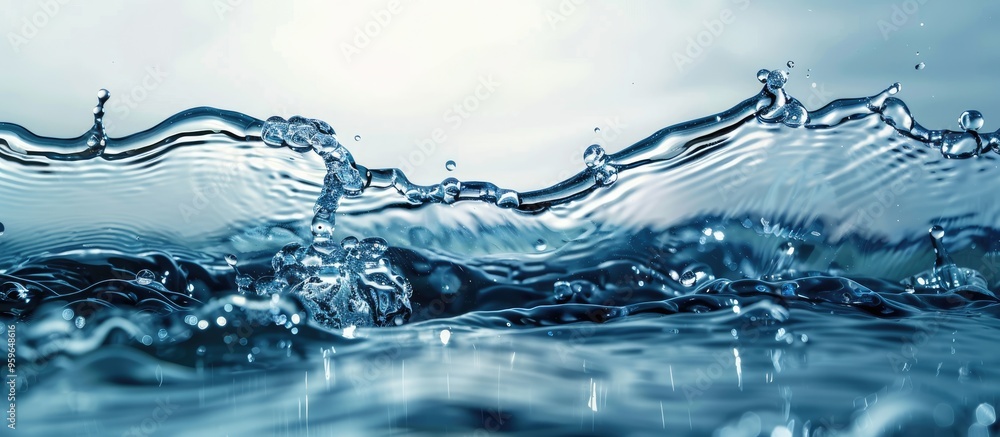 Poster attractive and straightforward background of water. copy space image. place for adding text and desi