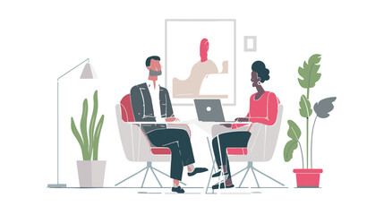 
people are talking on a podcast, sitting at a table, asking each other questions, each talking into a microphone white background