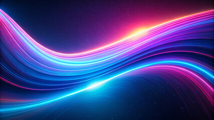 Colorful light waves on a dark background for digital design and art concepts