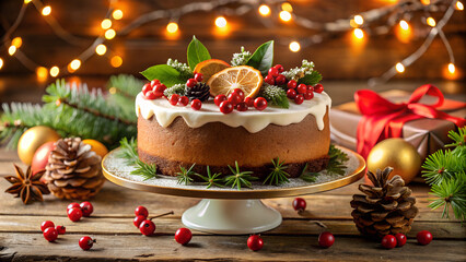 Christmas Cake with Berries