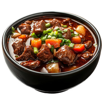 Bouilli (Chinese beef stew) isolated on white background