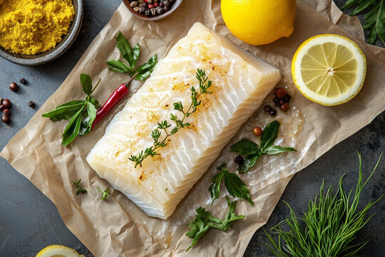 top view of a haddock fillet
