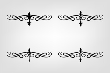 Classic Vintage Baroque Victorian Ornament Frames Separator Elements Classic Wedding Invitation