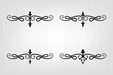 Classic Vintage Baroque Victorian Ornament Frames Separator Elements Classic Wedding Invitation