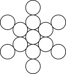 Fruit of life vector symbol isolated on white background. Sacred geometry symbol concept.