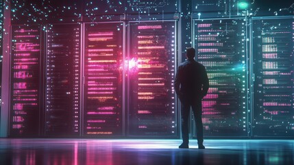 Man In A Server Room