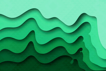 Abstract green wave pattern background. 