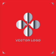 MODERN GEOMETRIC METALLIC GRAPHIC LOGO 