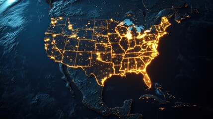 United States at Night