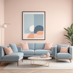 Modern interior design for home, office, interior details with wall art