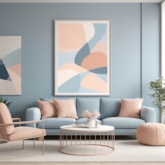 Modern interior design for home, office, interior details with wall art