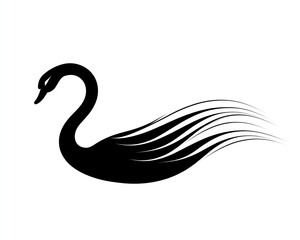 Obraz premium Elegant swan silhouette with stylized feathers, perfect for design projects.